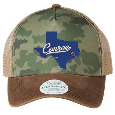 Conroe Texas TX Map Legacy Tie Dye Trucker Hat