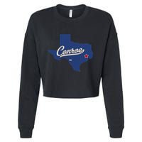 Conroe Texas TX Map Cropped Pullover Crew