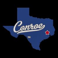 Conroe Texas TX Map Cropped Pullover Crew