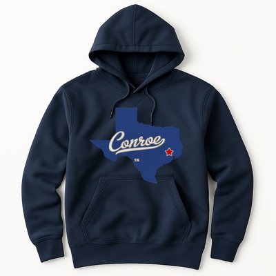 Conroe Texas TX Map Hoodie
