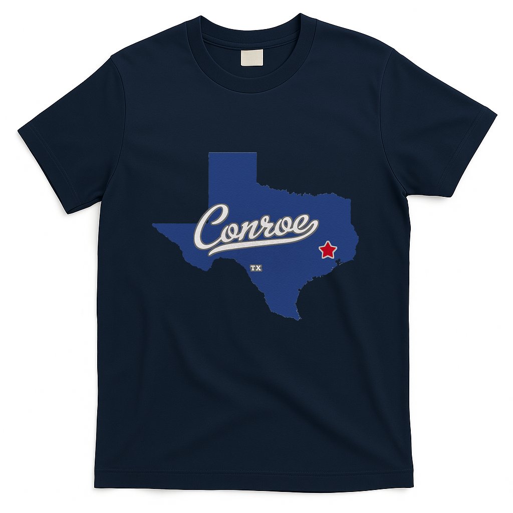 Conroe Texas TX Map T-Shirt