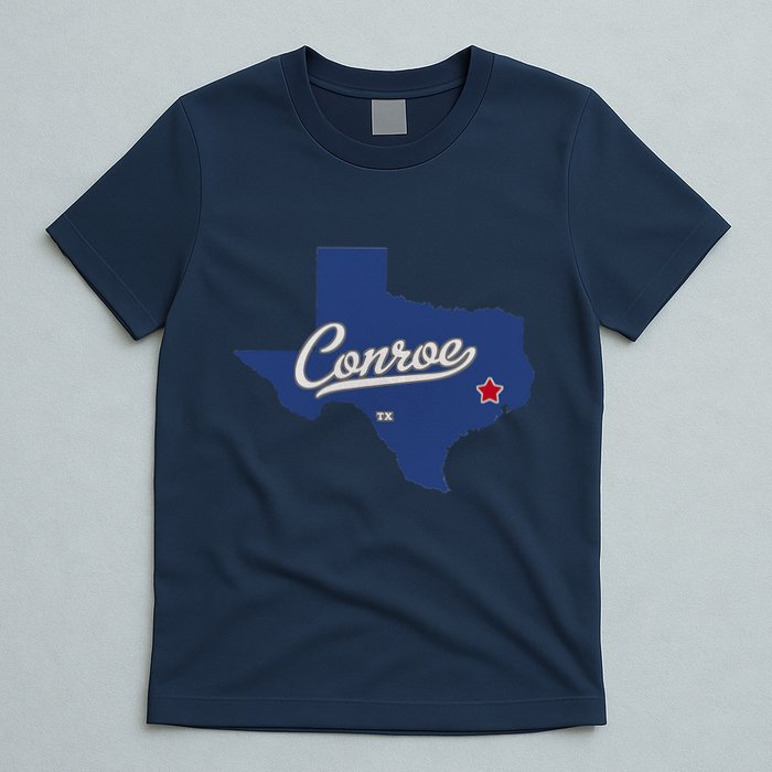 Conroe Texas TX Map T-Shirt