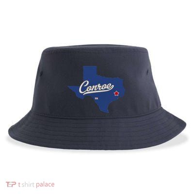 Conroe Texas TX Map Sustainable Bucket Hat