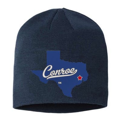 Conroe Texas TX Map Sustainable Beanie