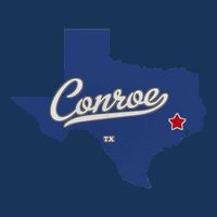 Conroe Texas TX Map Cooling Performance Long Sleeve Crew