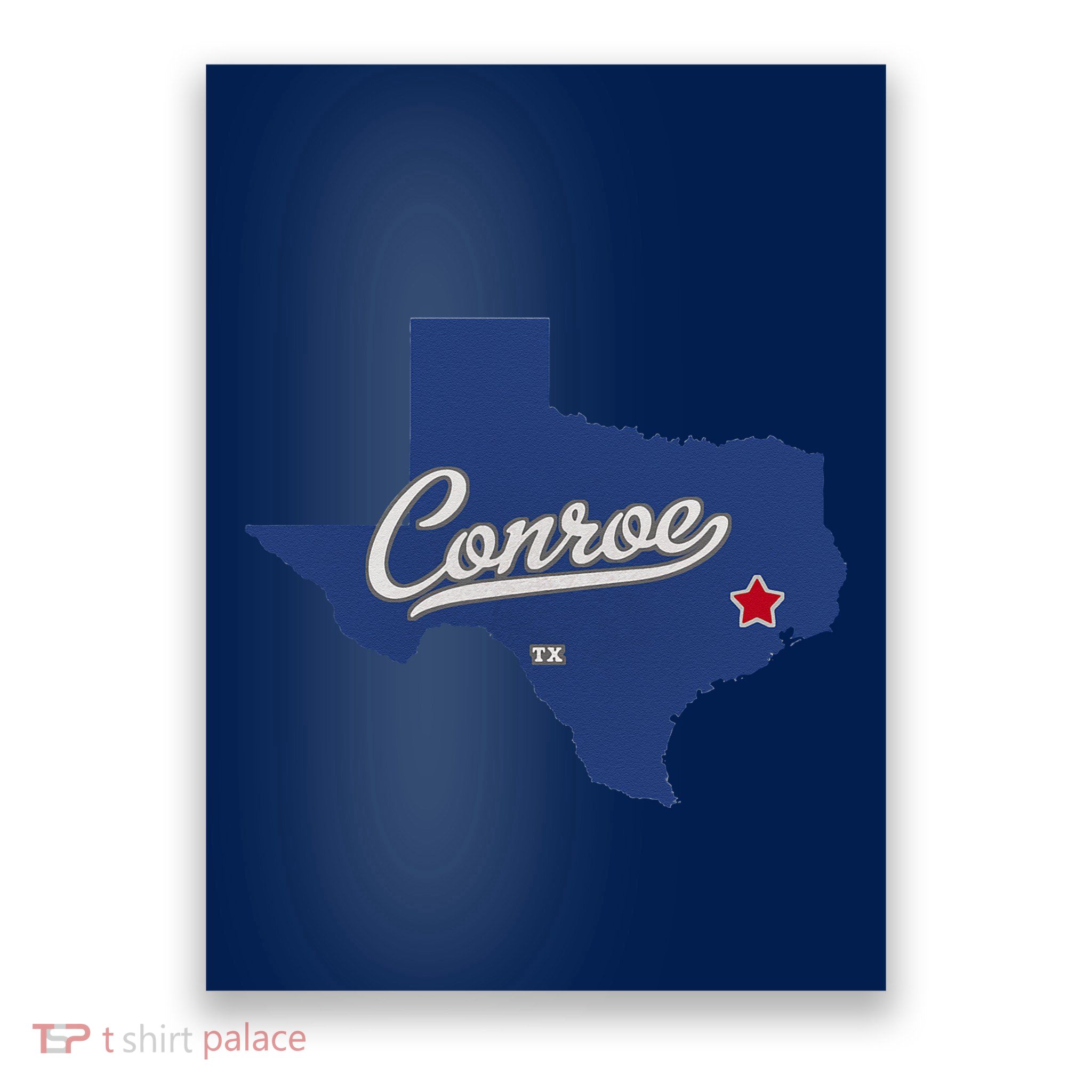 Conroe Texas TX Map Poster