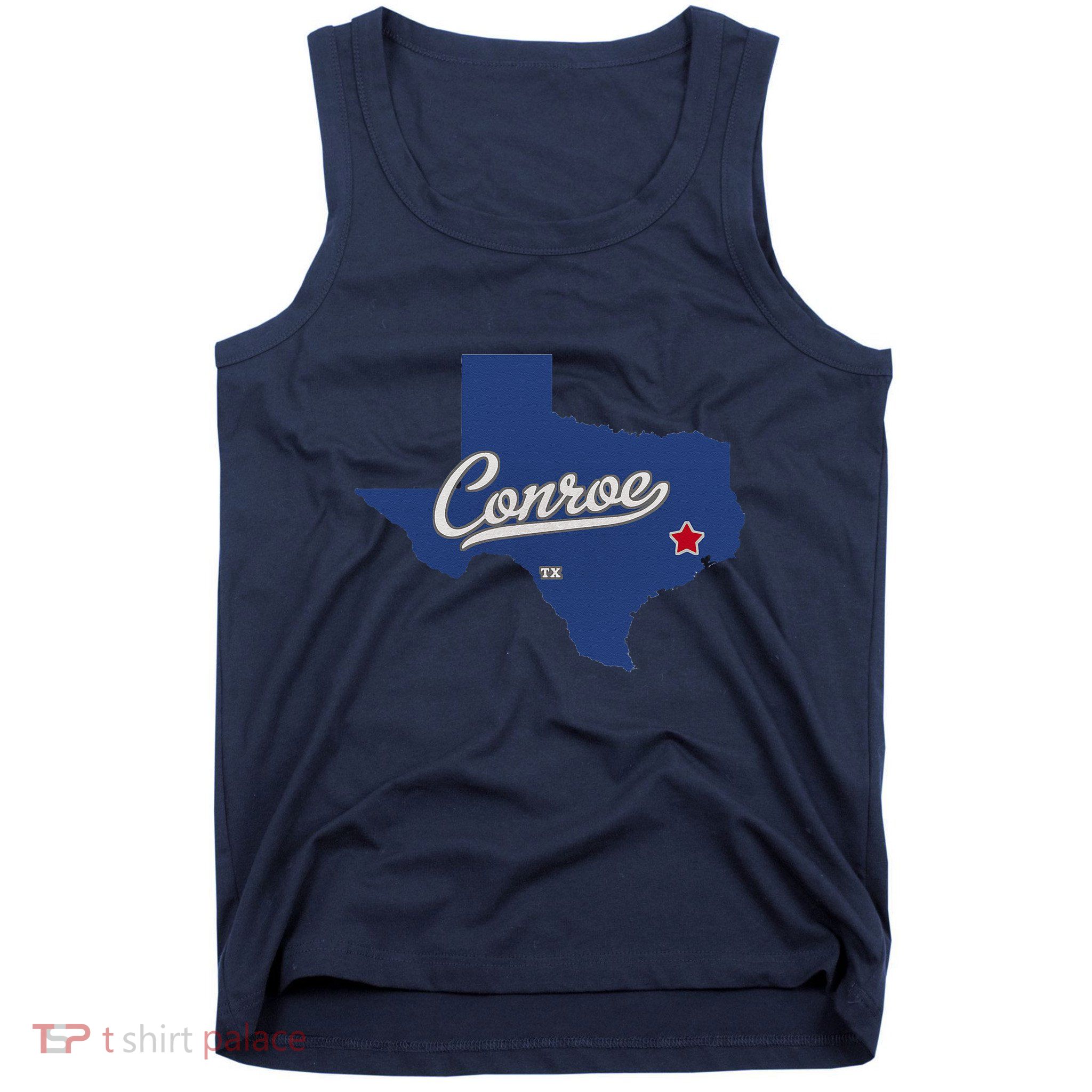 Conroe Texas TX Map Tank Top