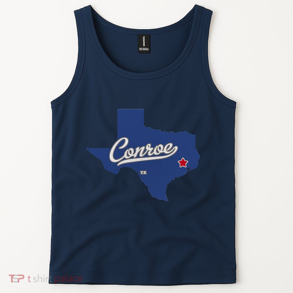 Conroe Texas TX Map Tank Top