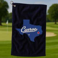 Conroe Texas TX Map Golf Towel