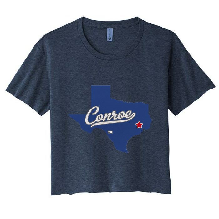 Conroe Texas TX Map Crop Top