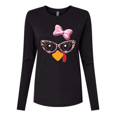 Cute Thanksgiving Turkey Girl Womens Cotton Relaxed Long Sleeve T-Shirt