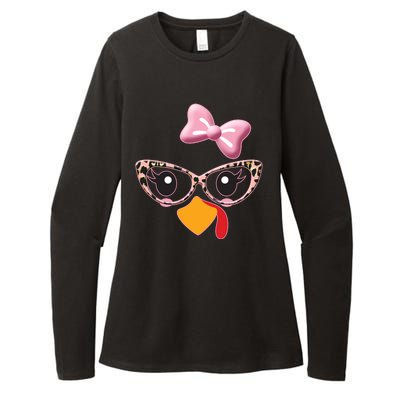 Cute Thanksgiving Turkey Girl Womens CVC Long Sleeve Shirt