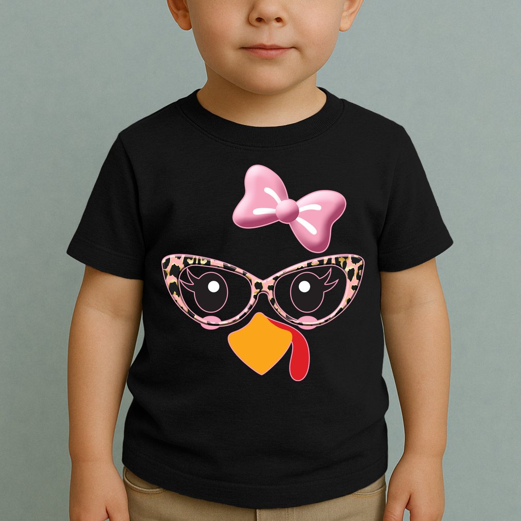 Cute Thanksgiving Turkey Girl Toddler T-Shirt