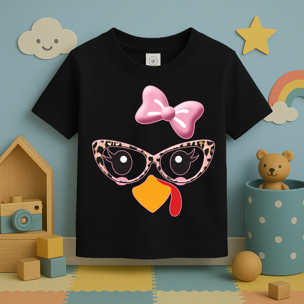 Cute Thanksgiving Turkey Girl Toddler T-Shirt