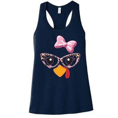 Cute Thanksgiving Turkey Girl Women's Racerback Tank