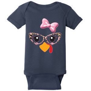 Cute Thanksgiving Turkey Girl Baby Bodysuit