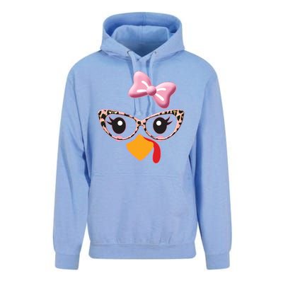 Cute Thanksgiving Turkey Girl Unisex Surf Hoodie