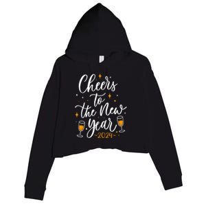 Cheers To The New Year New Year Gift Crop Fleece Hoodie