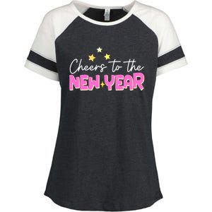 Cheers To The New Year Gift Enza Ladies Jersey Colorblock Tee