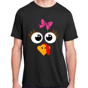 Cute Thanksgiving Turkey Face Turkey Day Adult ChromaSoft Performance T-Shirt