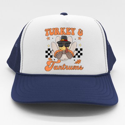 Cute Turkey & Tantrums Baby Boy Funny Thanksgiving Trucker Hat