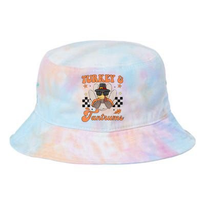 Cute Turkey & Tantrums Baby Boy Funny Thanksgiving Tie Dye Newport Bucket Hat