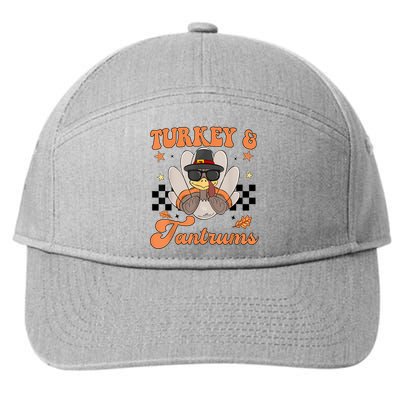 Cute Turkey & Tantrums Baby Boy Funny Thanksgiving 7-Panel Snapback Hat