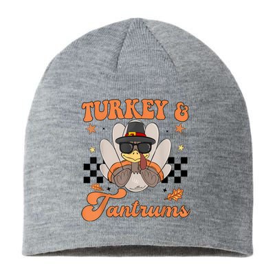 Cute Turkey & Tantrums Baby Boy Funny Thanksgiving Sustainable Beanie