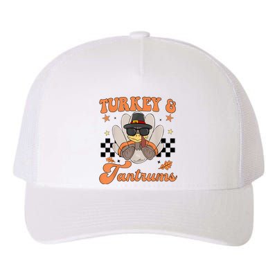 Cute Turkey & Tantrums Baby Boy Funny Thanksgiving Yupoong Adult 5-Panel Trucker Hat