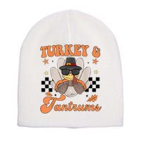 Cute Turkey & Tantrums Baby Boy Funny Thanksgiving Short Acrylic Beanie