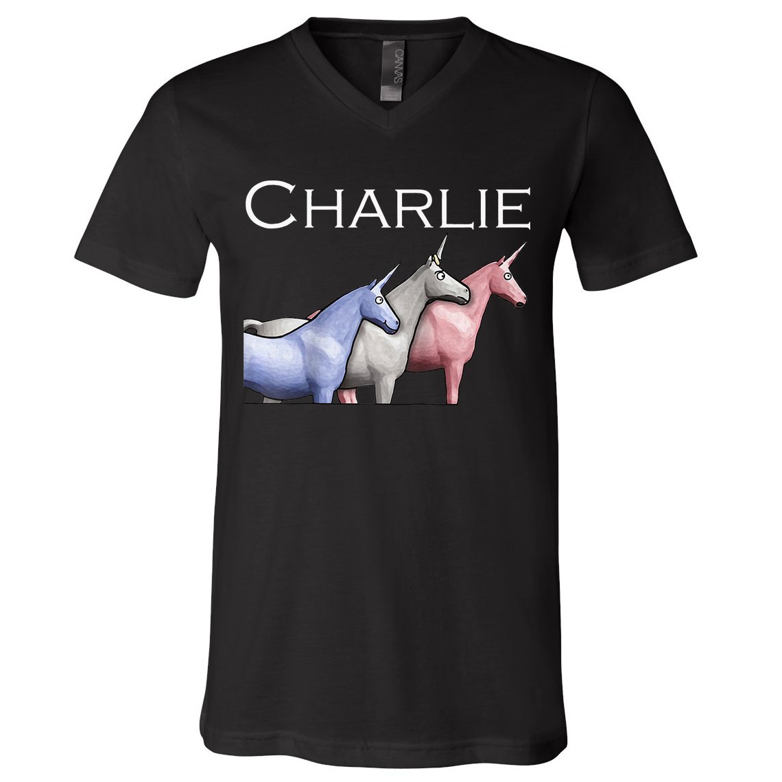Charlie The Unicorns Shun Raglan Baseball V-Neck T-Shirt