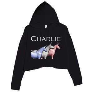 Charlie The Unicorns Shun Raglan Baseball Crop Fleece Hoodie