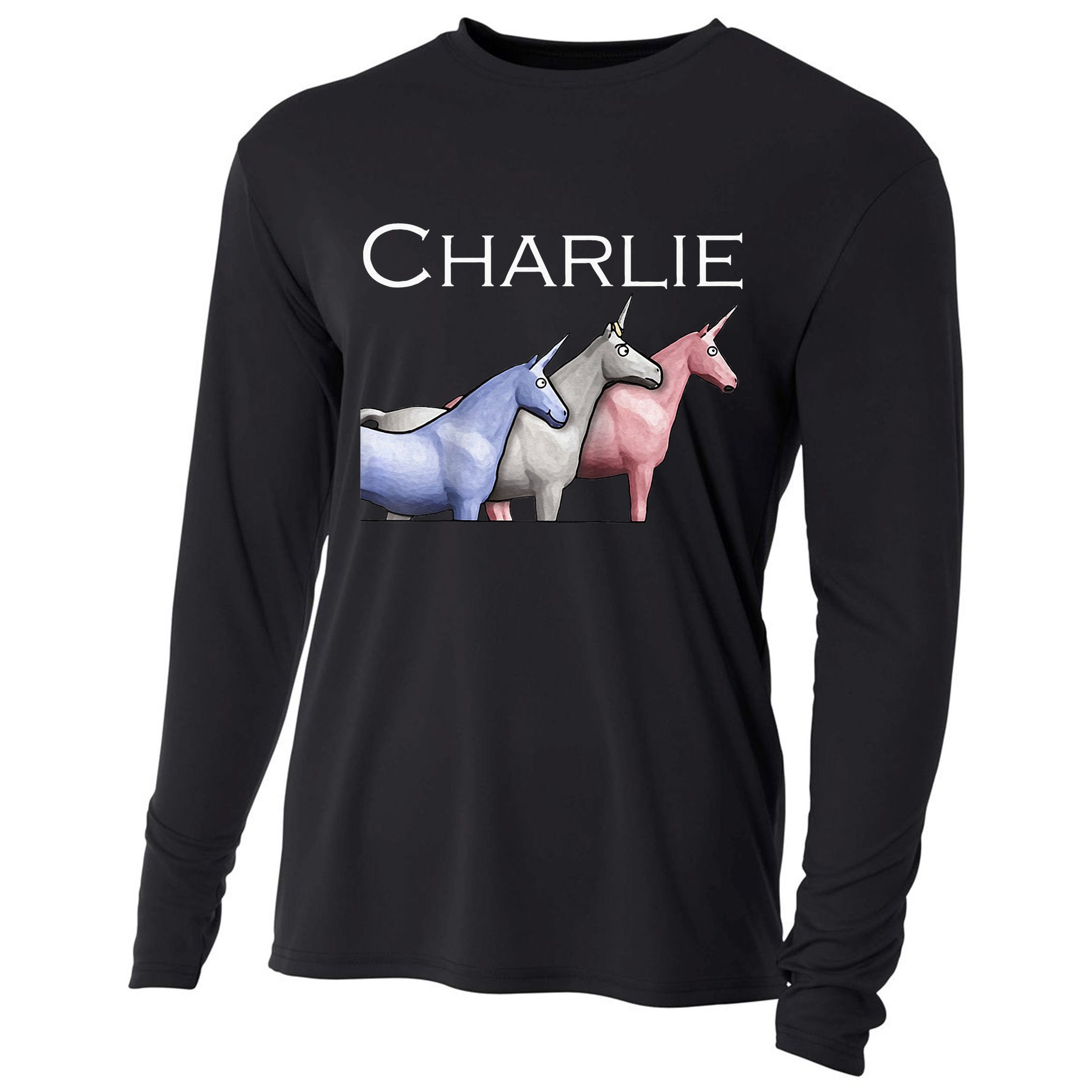 Charlie The Unicorns Shun Raglan Baseball Cooling Performance Long Sleeve Crew