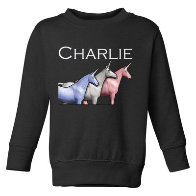 Charlie The Unicorns Shun Raglan Baseball Toddler Sweatshirt