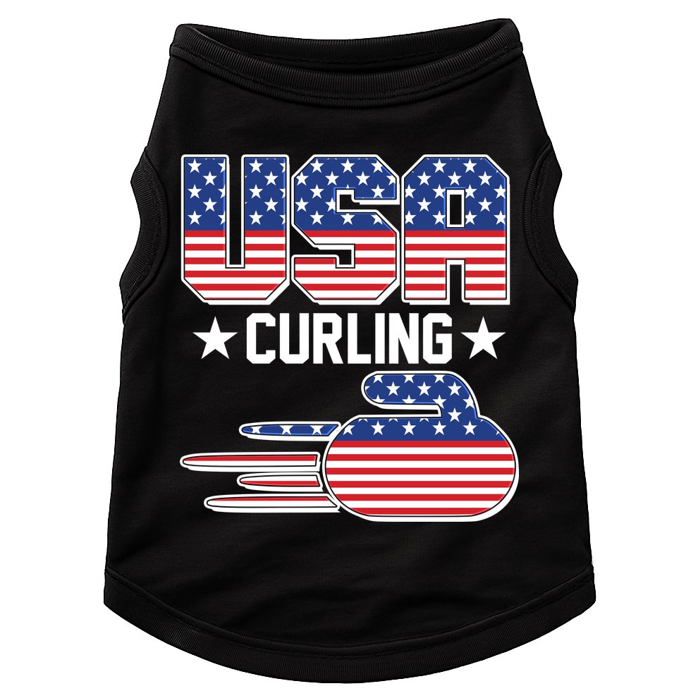 Cool Team USA Curling Flag Logo Sports Fan Doggie Tank