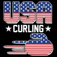 Cool Team USA Curling Flag Logo Sports Fan Drawstring Bag