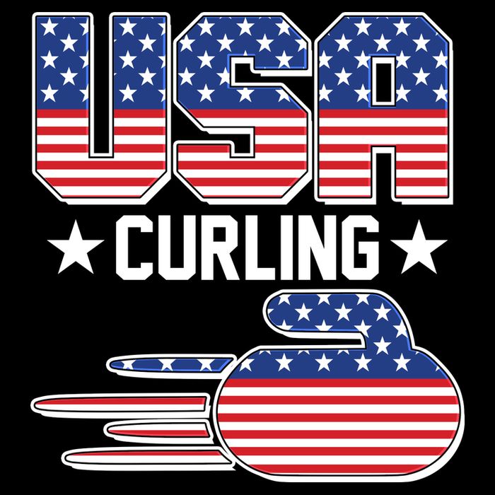 Cool Team USA Curling Flag Logo Sports Fan Drawstring Bag