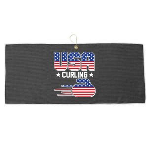 Cool Team USA Curling Flag Logo Sports Fan Large Microfiber Waffle Golf Towel