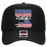 Cool Team USA Curling Flag Logo Sports Fan Trucker Hat