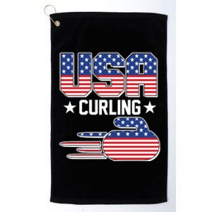 Cool Team USA Curling Flag Logo Sports Fan Platinum Collection Golf Towel