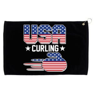 Cool Team USA Curling Flag Logo Sports Fan Grommeted Golf Towel