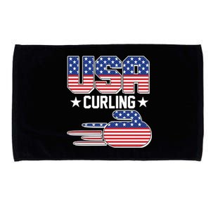 Cool Team USA Curling Flag Logo Sports Fan Microfiber Hand Towel