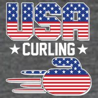 Cool Team USA Curling Flag Logo Sports Fan Flatbill Hat