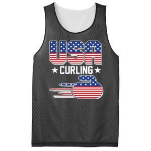 Cool Team USA Curling Flag Logo Sports Fan Mesh Reversible Basketball Jersey Tank