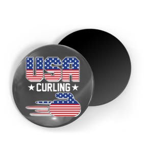 Cool Team USA Curling Flag Logo Sports Fan Magnet