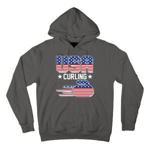 Cool Team USA Curling Flag Logo Sports Fan Tall Hoodie