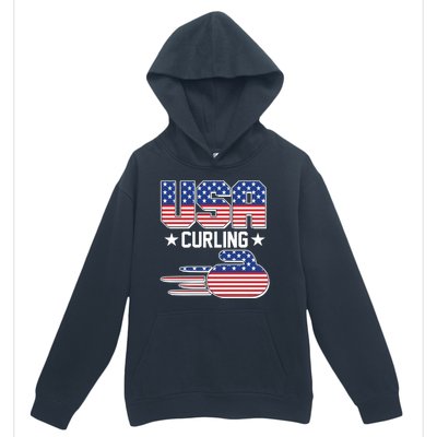 Cool Team USA Curling Flag Logo Sports Fan Urban Pullover Hoodie