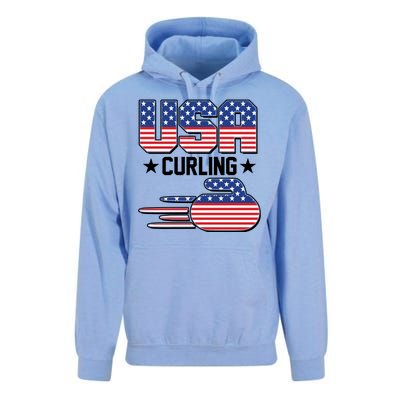 Cool Team USA Curling Flag Logo Sports Fan Unisex Surf Hoodie