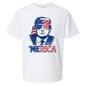 Cool Trump US American Flag Happy 4th Of July Funny Merica Sueded Cloud Jersey T-Shirt