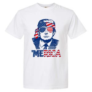 Cool Trump US American Flag Happy 4th Of July Funny Merica Garment-Dyed Heavyweight T-Shirt